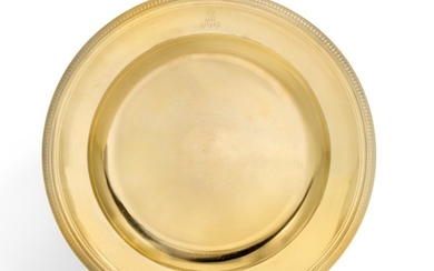 GRAND DUKE MICHAEL PAVLOVICH SERVICE. A LARGE FRENCH SILVER SALVER OR SERVING DISH, JEAN-CHARLES CAHIER, PARIS, 1809-19