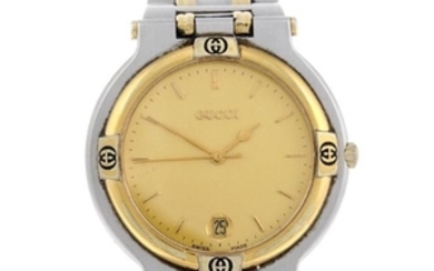 GUCCI - a gentleman's 9000G bracelet watch. Stainless
