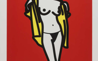 Julian Opie (b.1958) Woman taking off man's shirt (Cristea p.244)