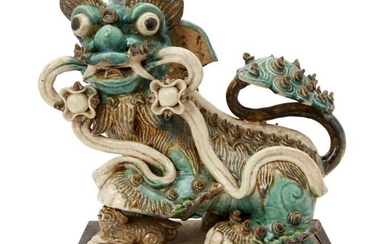 A large Chinese pottery figure of a...