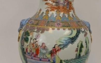 Large Early Chinese Famille Rose Porcelain Vase.