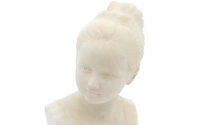 A marble bust of a girl