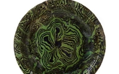 * A Marbled Pottery Shallow Bowl