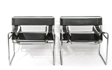 Marcel Breuer Wassily B3 Armchairs, Pair