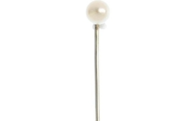 A natural pearl stickpin. The slightly bouton-shape