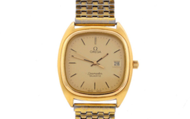 OMEGA - a gentleman's gold plated Seamaster bracelet watch with a Omega De Ville watch head. View more details