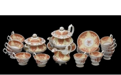 A Ridgway porcelain ‘Rococo revival’ part tea service