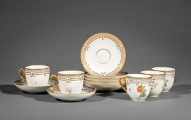 Royal Copenhagen Porcelain Coffee Cups & Saucers