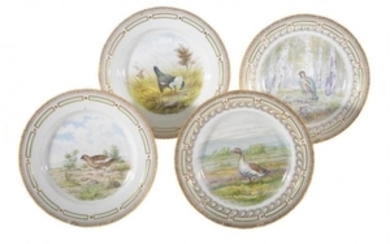A set of four modern Royal Copenhagen ornithological plates