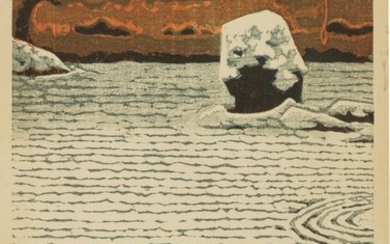 SHIRO KASAMATSU (1898–1991), SHŌWA PERIOD, 20TH CENTURY | SNOW AT THE STONE GARDEN (YUKI NO ISHINIWA)