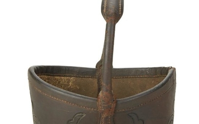 Tooled leather key basket, Virginia, North or South