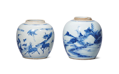 TWO BLUE AND WHITE JARS, KANGXI PERIOD (1662-1722)