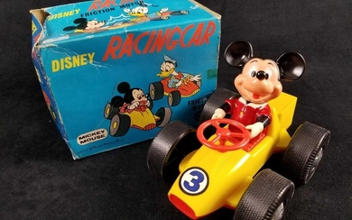 Vintage Disney Mickey Racing Car Friction Motor