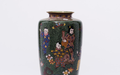A cloisonné 'children at play' vase