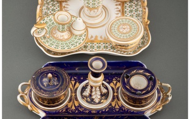 27226: A Collection of Three Derby Porcelain Inkstands