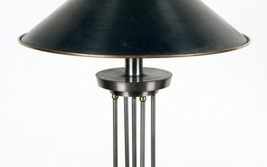 MID CENTURY MODERN POLISHED STEEL TABLE LAMP 1970