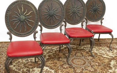 (4) CRAMCO IRON OVAL BACK DINING CHAIRS