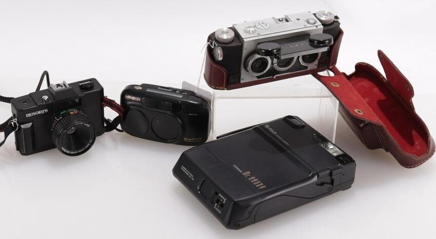 4 Cameras, Stereo Realistic, Fuji Instant, Minolta