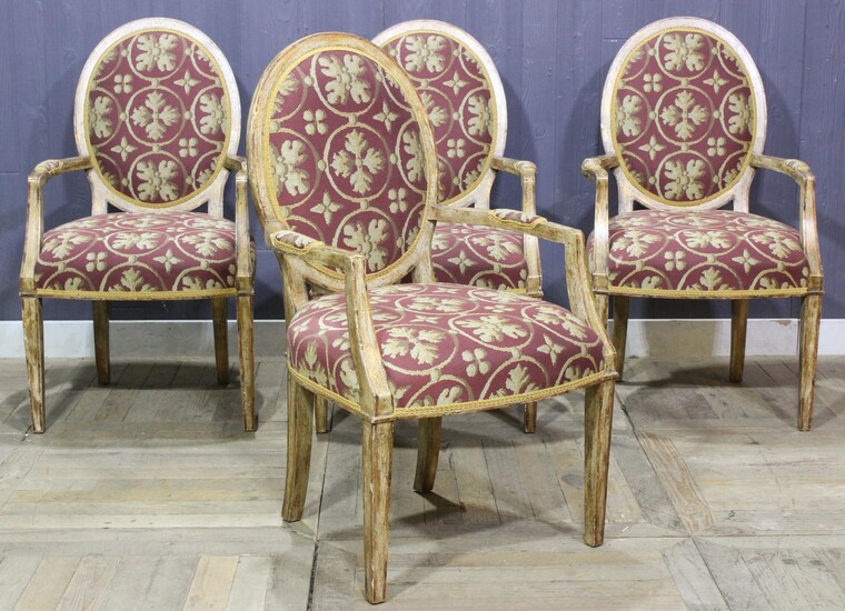 4 French Taste Upholstered Dining Chairs