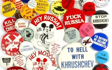 40 Vintage Anti Communism Communist Buttons