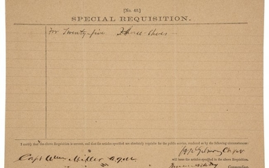 47026: Harry Gilmor Confederate Requisition Document Si
