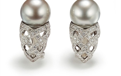 Buccellati, A Pair of Pearl and Diamond 'Oro Collection' Earrings