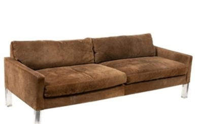 Mid Century Suede Sofa