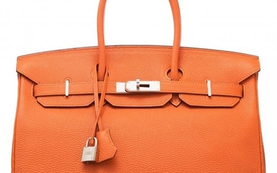 58026: Hermès 35cm Orange H Togo Leather Birkin