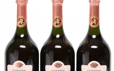 6 bts. Champagne “Comtes de Champagne” Rosé, Taittinger 2007 A (hf/in). Oc.