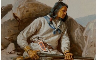 67026: Gilbert Gaul (American, 1855-1919) Indian Scout