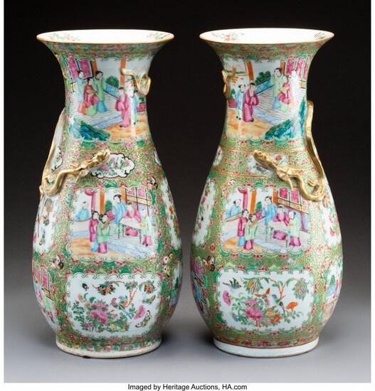 78526: A Pair of Chinese Famille Rose and Partial Gilt