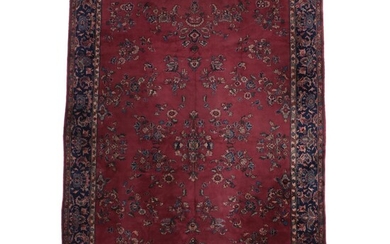 9'3 x 14'2 Hand-Knotted Persian Sarouk Room Sized Rug