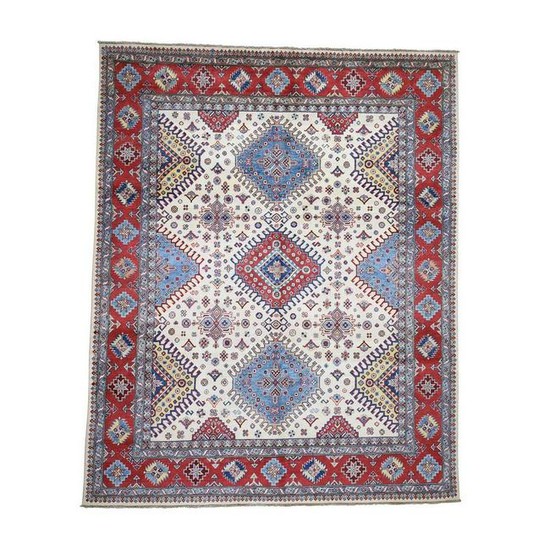 Special Kazak Pure Wool Hand-Knotted Geometric Design