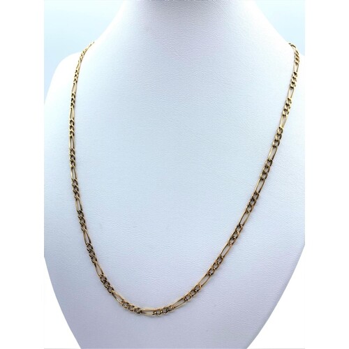 9ct Rose Gold Interlinked Necklace 3.1g 50cm