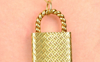 A 1970s 18ct gold padlock pendant, by Cartier.