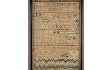 A 19th century silk on linen needlework sampler by Sarah Qua...