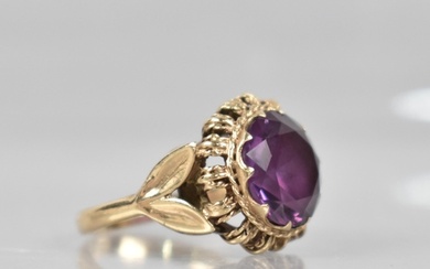 A 9ct Gold and Amethyst Ladies Dress Ring, Large Round Cut S...
