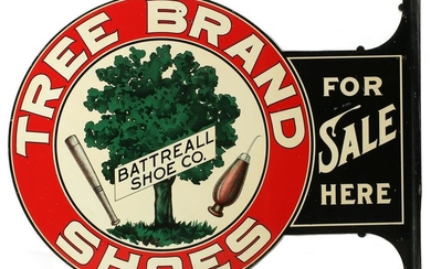 A BRIGHT COLORFUL FLANGE SIGN FOR BATTREALL SHOE CO.