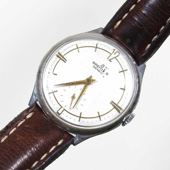 A Breitling Geneve vintage gentleman's wristwatch, circa 1960's, the signed...