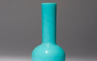 A CHINESE BEIJING TURQUOISE GLASS MALLET-SHAPED VASE QING DYNASTY The...