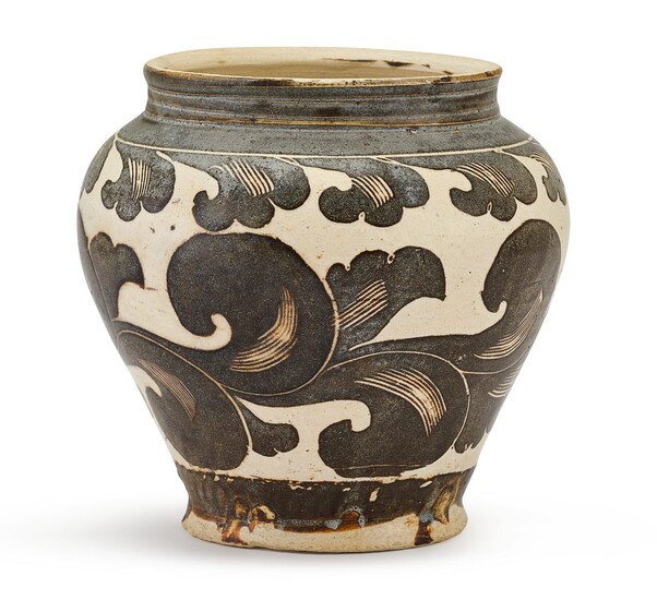 A CIZHOU BROWN-PAINTED JAR SONG DYNASTY