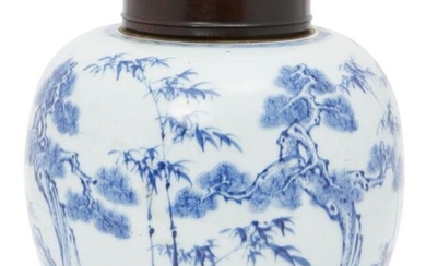 A Chinese porcelain 'three friends of winter'...