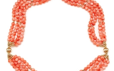 A Coral and Gold Necklace
