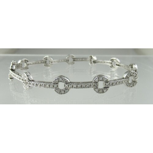 A Diamond bracelet of straight and circular links. Estimate...