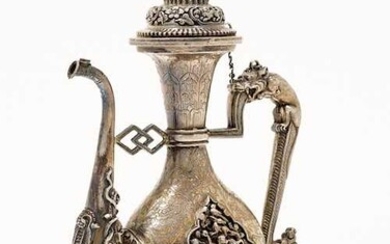 A FINE AND CLASSICAL SILVER ALTAR EWER.