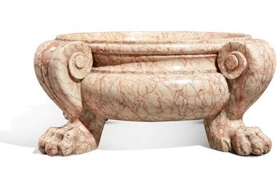 A Footed Pink Granite Urn, 19th Century