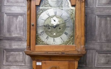 A GEORGE III PINE LONGCASE CLOCK