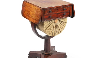 A GEORGE IV ROSEWOOD WORK TABLE