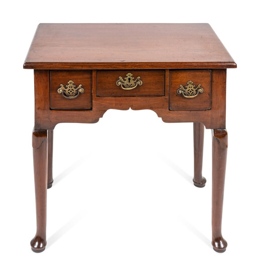 A George III Mahogany Three-Drawer Table