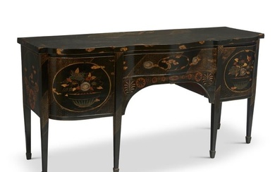 A George III japanned mahogany sideboard